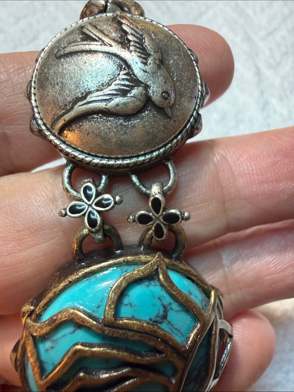 Lucky Brand Turquoise Rose Silver-Tone Toggle Bracelet - Picture 11 of 16